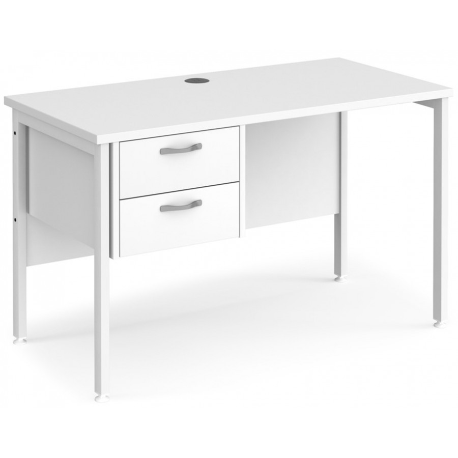 Maestro H Frame Shallow Desk with Two Drawer Pedestal